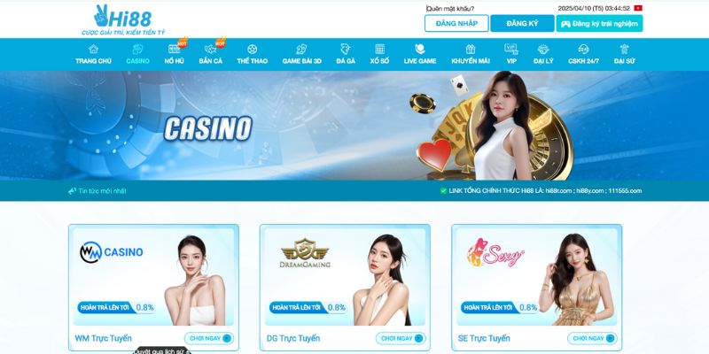 Casino Hi88 thu hút đông đảo hội viên tham gia